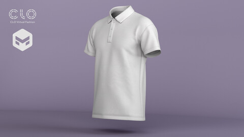 Men's Polo Shirt 3D Model - .zprj, .obj, .fbx, .blend + textures