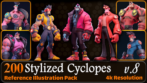 200 Stylized Cyclopes Reference Pack | 4K | v.8