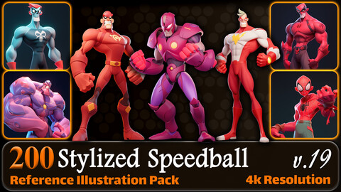 200 Stylized Speedball Reference Pack | 4K | v.19