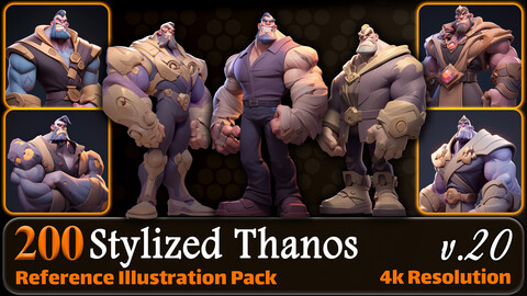 200 Stylized Thanos Reference Pack | 4K | v.20