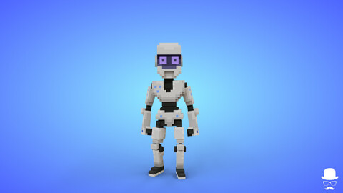 Robot Voxel Character - 3D Lowpoly Game Asset