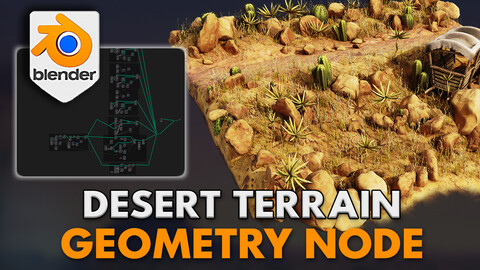 3D Tudor Wild West Desert Terrain Geometry Node