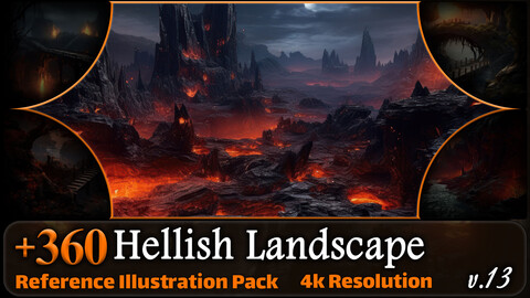 360 Hellish Landscape Reference Pack | 4K | v.13