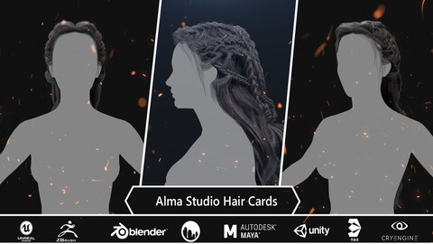 FREE Female Hair Card Model | Alma Studio Hair Collection