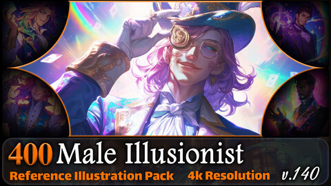 400 Male Illusionist Reference Pack | 4K | v.140