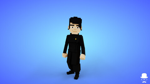 Voxel Suguru Geto Character - 3D Anime Game Asset