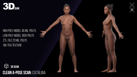 Clean A pose 3D Scan | Catalina Nude