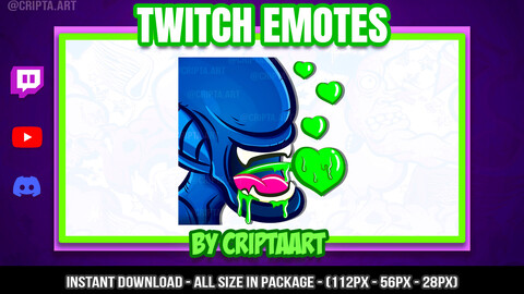 Xenomorph Twitch Emote, Alien Love Emoji, Horror Movies, Channel Points, Stream Graphics, Discord, Kick, Youtube