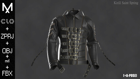 NEW JACKET MALE Marvelous designer/Clo3d OBJ mtl FBX ZPRJ + A-POSE