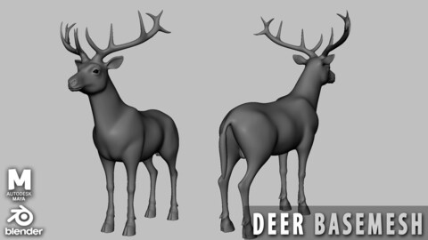 Deer - Topology + UV map