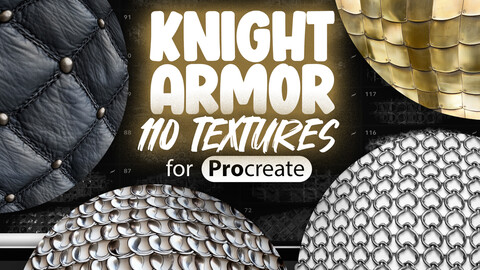 110 Procreate Knight Armor Textures | Procreate Chainmail Textures | Procreate Chain Mail Pattern | Procreate Plate Armor Texture