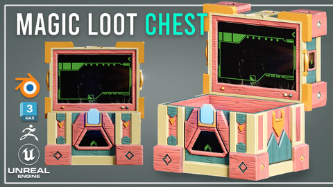 Magic Loot Chest 01- Low-poly Game Ready