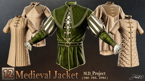 12 Medieval jacket Collection-Marvelous Designer - Vol 2