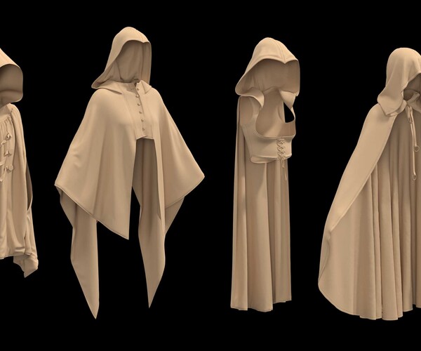 ArtStation - 27 HOODED CLOAK | Game Assets