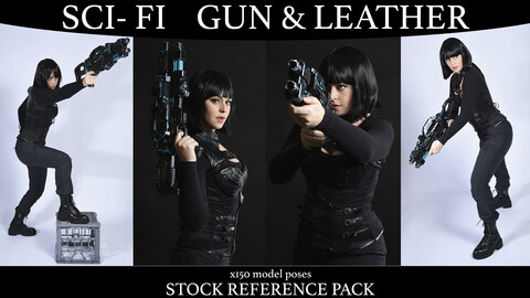 x150 Sci Fi Guns and Leather - Stock Model Reference Pack