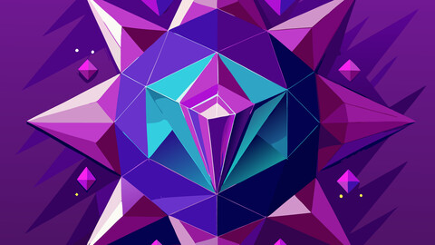 Abstract polygon background on purple color