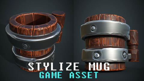 Stylize Beermug lowpoly game asset