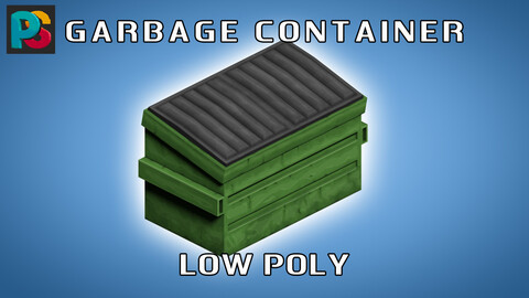 Low poly Garbage Container (Retro, PS1 style)