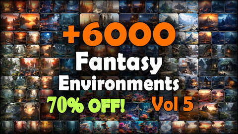 6000 Fantasy Environment Concept Reference Pack | MEGA Bundle | 4K | v.5