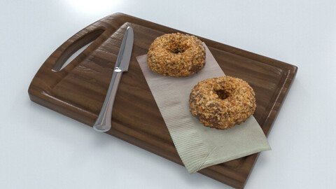 Donuts on Wood Board