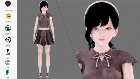 Casual Clothing 0004 - UE5 - Unity - Blender - Animated - Realistic Female Character