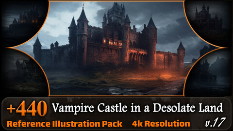 440 Vampire Castle in a Desolate Land Reference Pack | 4K | v.17