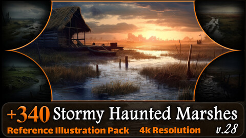 340 Stormy Haunted Marshes Reference Pack | 4K | v.28