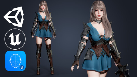 Knight Girl Elaine | Game Ready 3D Character