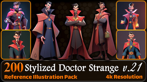 200 Stylized Doctor Strange Reference Pack | 4K | v.21