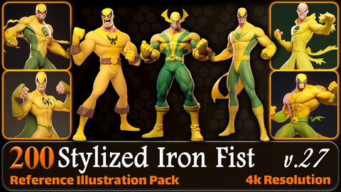 200 Stylized Iron Fist Reference Pack | 4K | v.27