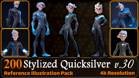 200 Stylized Quicksilver Reference Pack | 4K | v.30