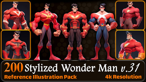 200 Stylized Wonder Man Reference Pack | 4K | v.31