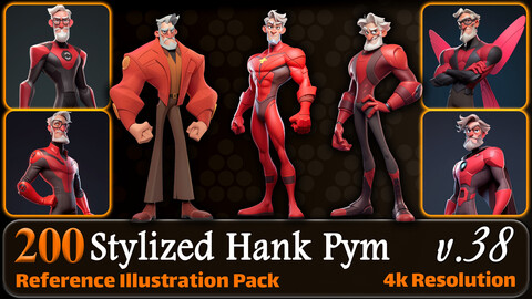 200 Stylized Hank Pym Reference Pack | 4K | v.38