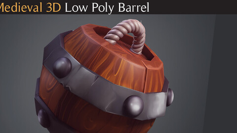 Low Poly Barrel/ Old / Medieval 3d Barrel