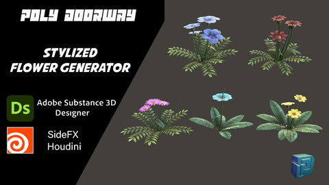 Stylized Flower Model Generator - Sidefx Houdini