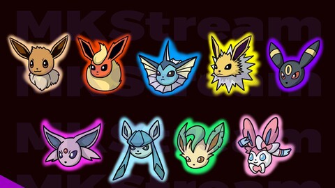 Twitch sub badges pokemon eevee evolution pack