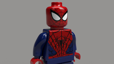 Spiderman Lego Toy Lowpoly 3d model