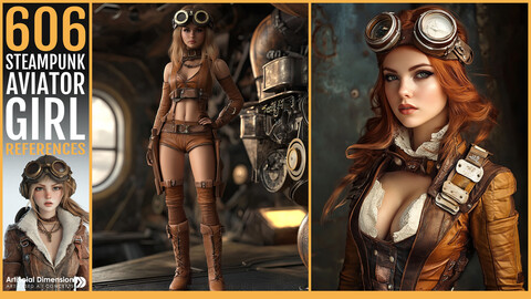 606 Steampunk Aviator Girl