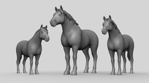 Horse Pack - Topology + UV map