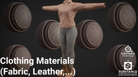 15 Premium Tileable Fabric & Leather Smart Materials + 4 Free! (Substance Painter/Designer)