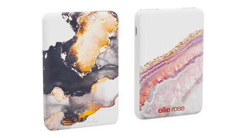 Power Bank Elli Rose Mercury Marble & Gold Agate | 3D Model