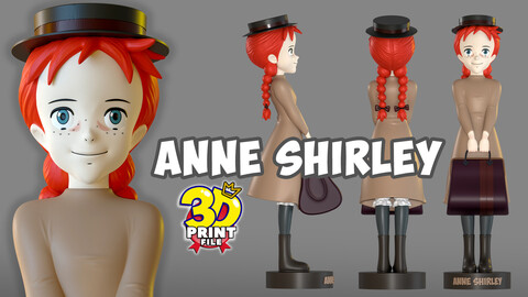 Anne Shirley 3d model for 3d print and render