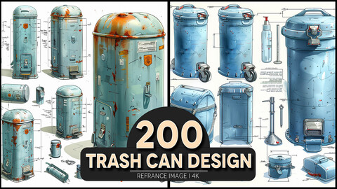 Trash Can Design 4K Reference/Concept Images