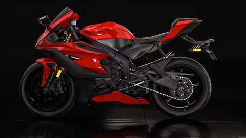 YZF R6 3D model Low-poly