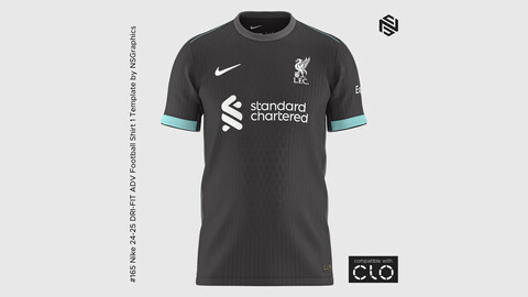 Nike 24-25 DRI-FIT ADV Football Shirt 1 Template for CLO 3D & Marvelous Designer