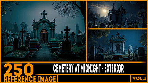 250 ART - Cemetery at Midnight Exterior - Reference 6K Package vol.1