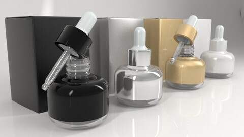 4 Cosmetic Bottle - Dropper and Box