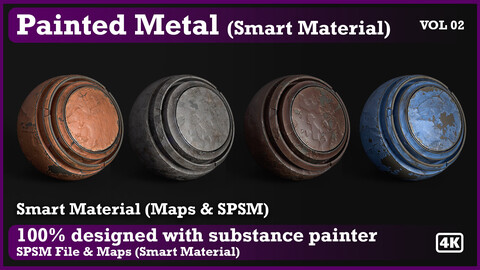 Painted Metal (Smart Material) - Vol 02 - SPSM & Maps