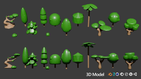 Stylized Game Tree Assets