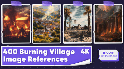 400 Burning Village Image References - Vol 01